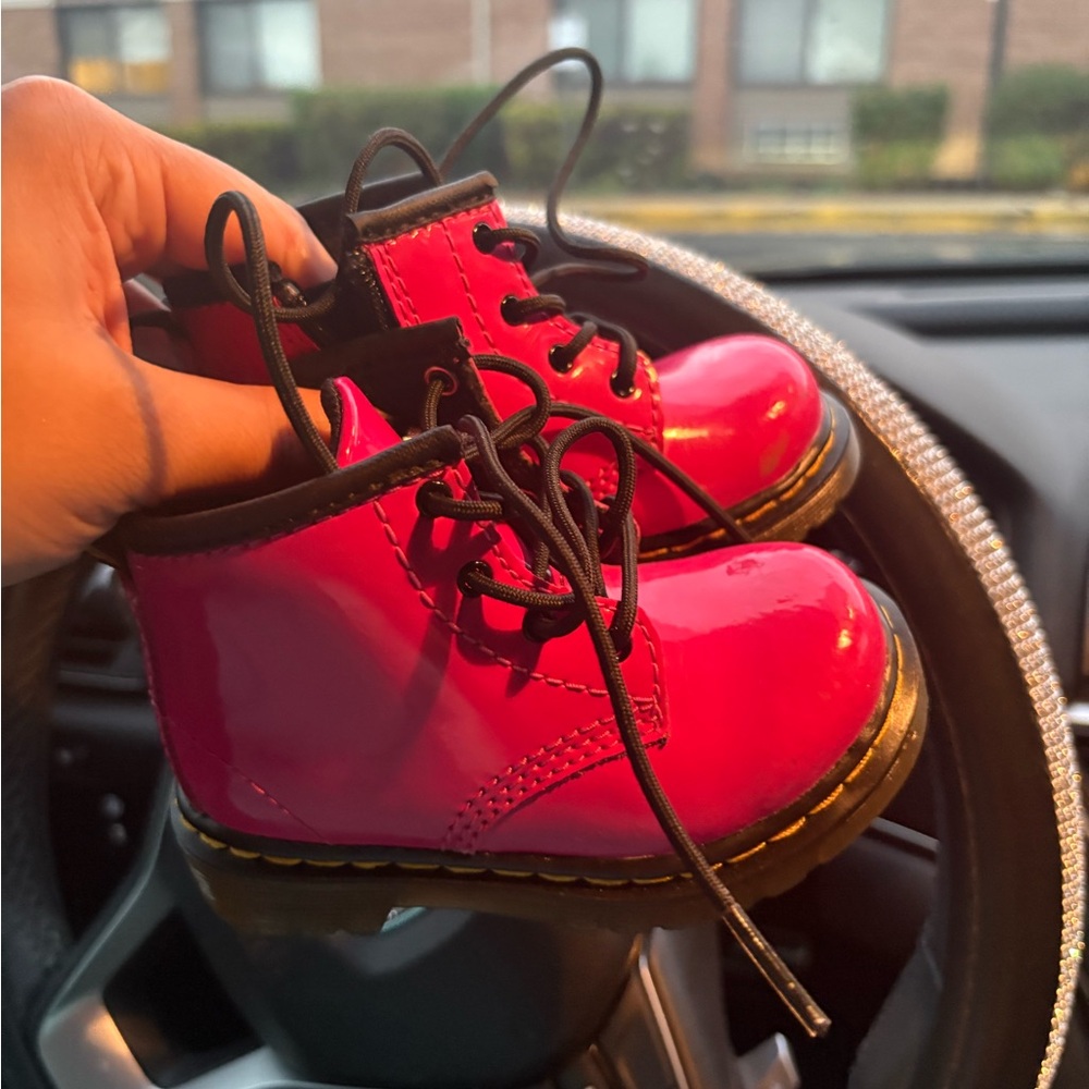 Kids Pink Lace-Up Boots size 5